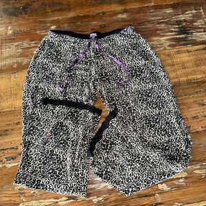 P.J. Salvage Pajama Pants in Leopard Pattern with Black Lace on the Hem. Medium